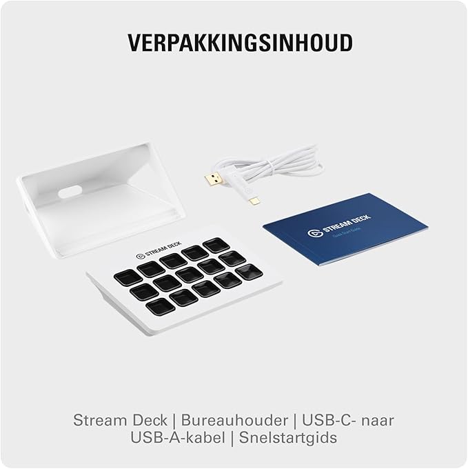 Elgato Stream Deck MK.2 White – Studio Controller, 15 macro keys, trigger actions in apps and software like OBS, Twitch, YouTube and more, works with Mac and PC