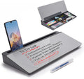 TSJ OFFICE Desktop Whiteboard Dry-Erase-Board - Computer Keyboard Stand White Board Surface Pad with Drawer, Desk Organizers with Accessories for Office, Home, School Supplies - Complete Grey