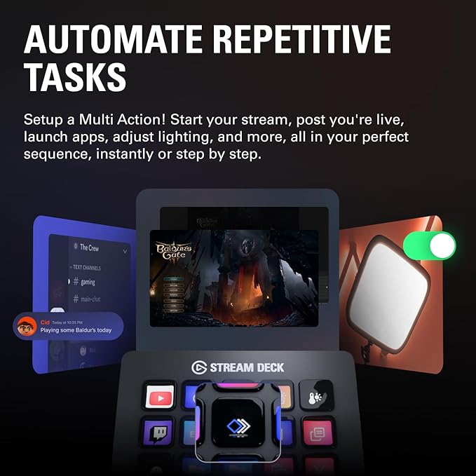 Elgato Stream Deck MK.2 – Studio Controller, 15 macro keys, trigger actions in apps and software like OBS, Twitch, YouTube and more, USB, works with Mac and PC