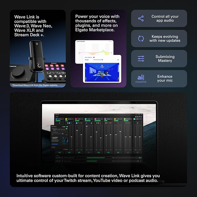 Elgato Stream Deck +, Audio Mixer, Production Console and Studio Controller for Content Creators, Streaming, Gaming, with customizable touch strip dials and LCD keys, works with Mac and PC