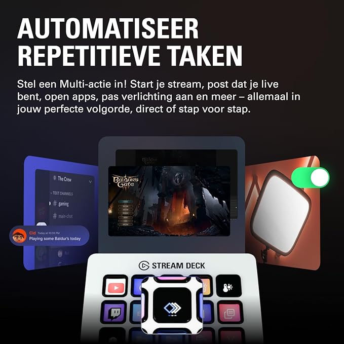 Elgato Stream Deck MK.2 White – Studio Controller, 15 macro keys, trigger actions in apps and software like OBS, Twitch, YouTube and more, works with Mac and PC