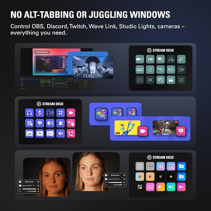 Elgato Stream Deck MK.2 – Studio Controller, 15 macro keys, trigger actions in apps and software like OBS, Twitch, YouTube and more, USB, works with Mac and PC