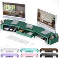 gianotter Dual Monitor Stand Riser, Desk Organizer With Drawer and 2 Pen Holders, Monitor Stand for Desk, Office Decor Essentials (Green)