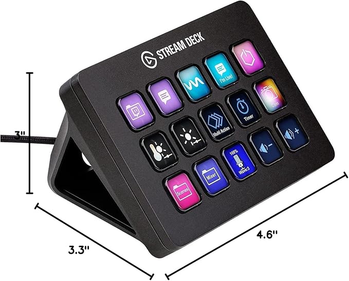 Elgato Stream Deck MK.2 – Studio Controller, 15 macro keys, trigger actions in apps and software like OBS, Twitch, YouTube and more, USB, works with Mac and PC